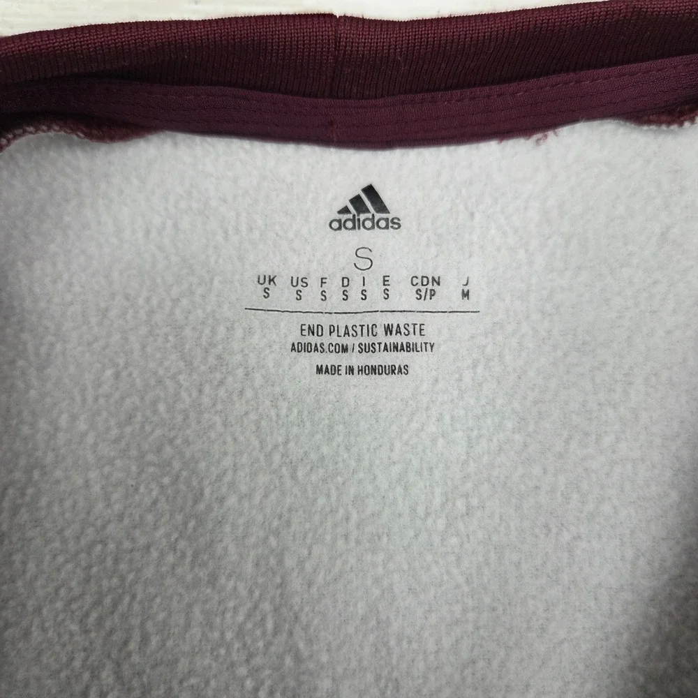 Adidas Sweatshirt Mens Small Grey Maroon Aggie Football‎ HI3139 Raglan Fleece